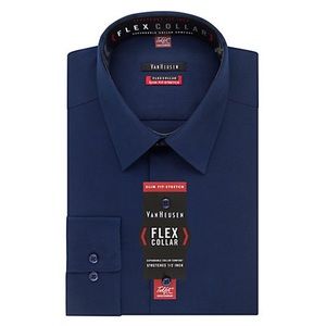 Van Heusen Slim Fit Flex Wrinkle Free Dress Shirt - Night Blue14.5 (32-33)